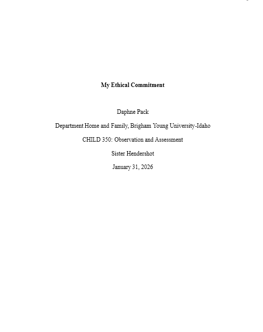 My Ethical Commitment - CHILD350